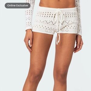 Edikted Betsy Tie Front Knitted Shorts